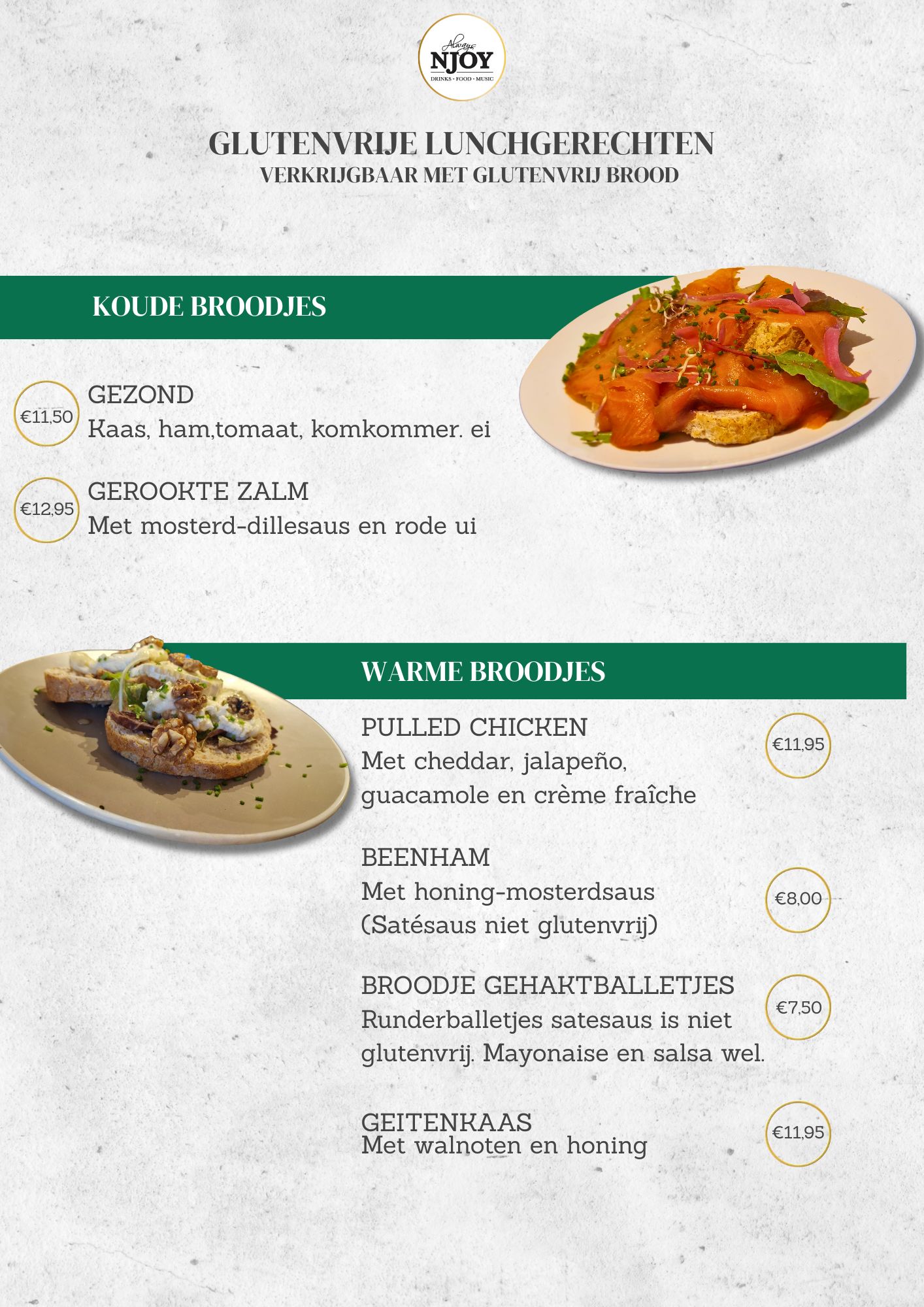 glutenvrij lunch kampen njoy warme broodjes koude broodjes