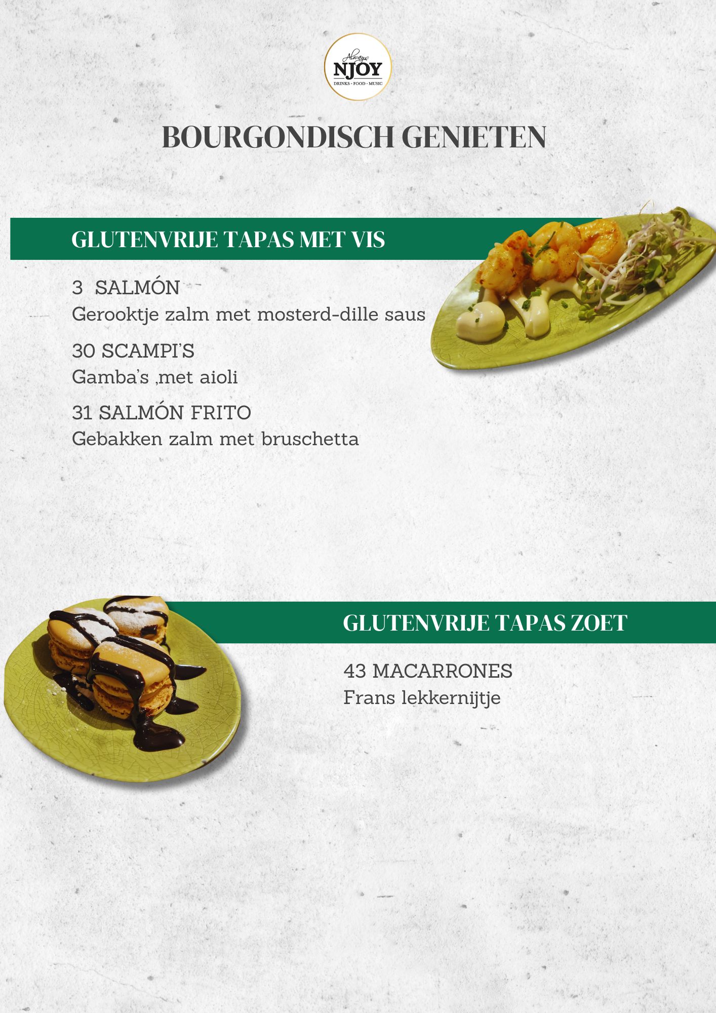 glutenvrij vis zoet tapas kampen njoy gamba