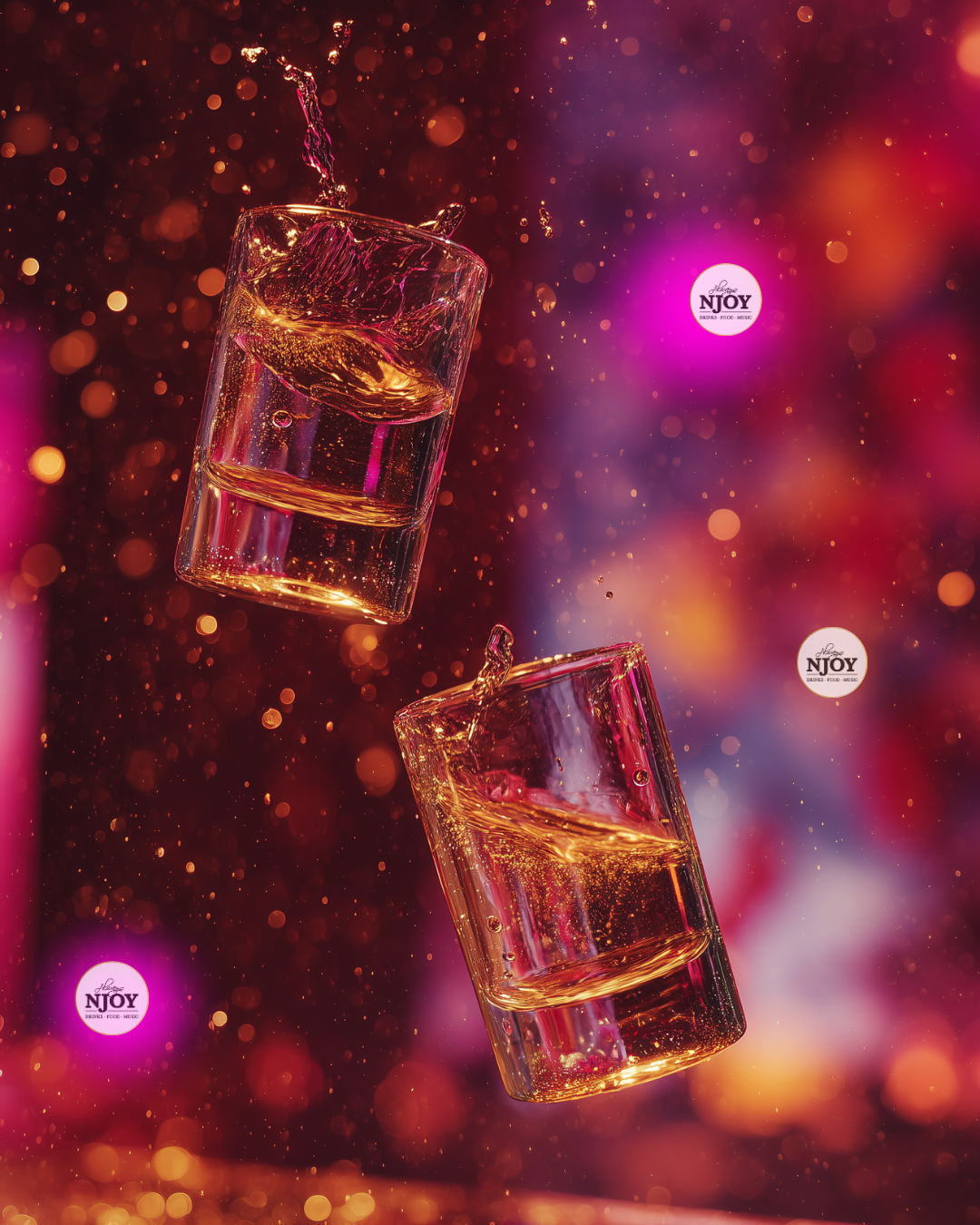 Twee kleurrijke shotjes met vrolijke tinten tijdens Shots After Dark bij NJOY Kampen