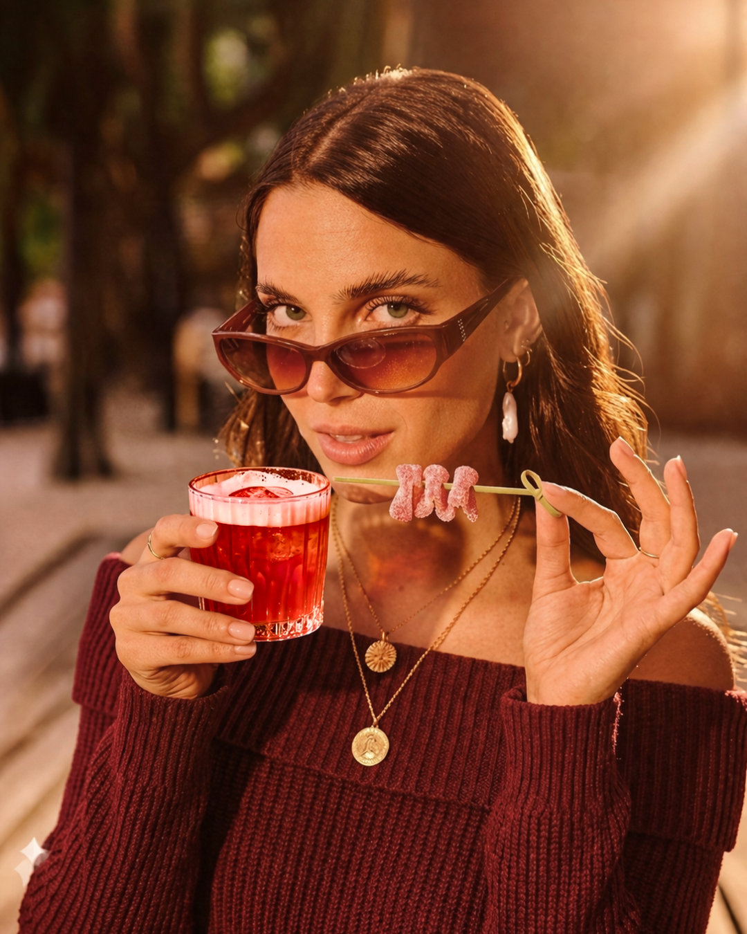 Ruby Roast cocktail met snoepgoed bij NJOY Kampen